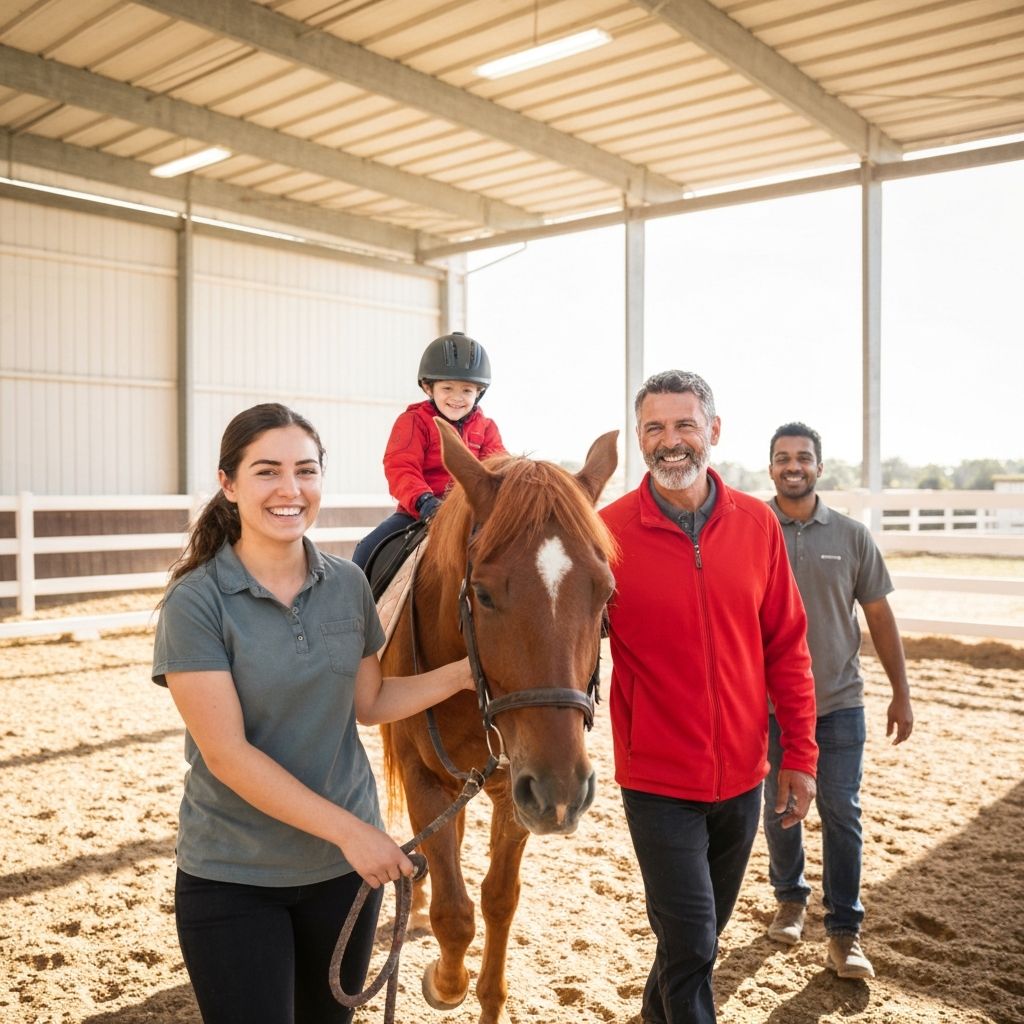 Volunteers helping at Saddle Up!